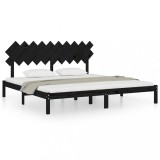 Cumpara ieftin Cadru de pat, negru, 200x200 cm, lemn masiv