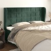 VidaXL Tăblie pat cu aripioare verde &icirc;nchis 203x23x118/128cm catifea 3118025