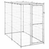 VidaXL Padoc c&acirc;ini de exterior cu acoperiș 110x220x180 cm oțel zincat