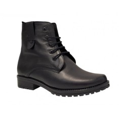 Bocanci dama imblaniti din piele naturala de culoare neagra