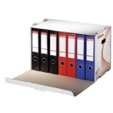 Container arhivare bibliorafturi carton ondulat Esselte alb cu deschidere