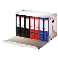 Container arhivare bibliorafturi carton ondulat Esselte alb cu deschidere