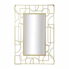 Oglinda decorativa glam Ruslan 80x120 cm cu rama aurie din metal - STOC
