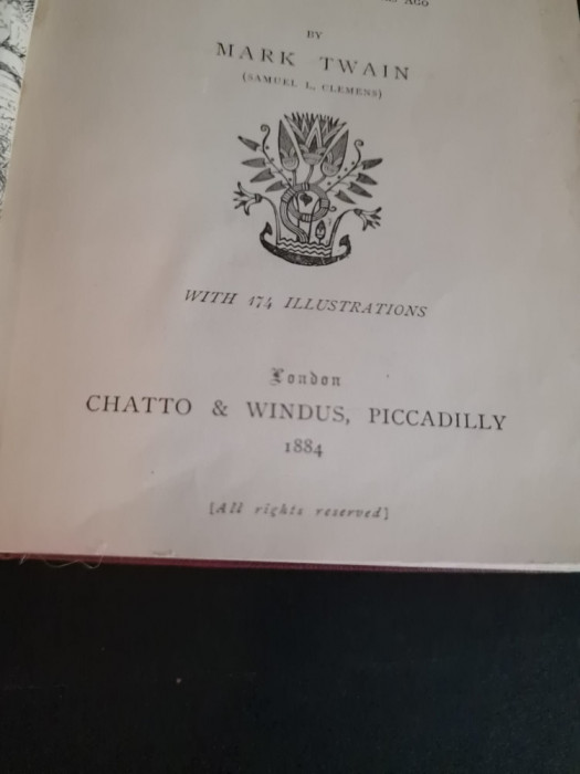 Mark Twain &ndash; Aventurile lui Huckleberry Finn &ndash; Prima editie / 1884