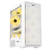Carcasa PRO GAMING Vision WHITE, Middle Tower, MATX, Fara Sursa, 4X RGB FAN