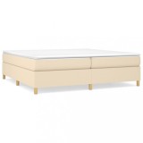 Cumpara ieftin Cadru de pat cu arcuri, crem, 200x200 cm, textil