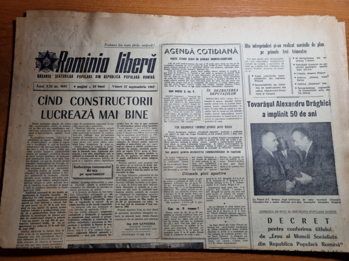 romania libera 27 septembrie 1963-art. raionul carei,orasul bacau,targu mures