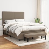 Cumpara ieftin Pat box spring cu saltea, gri taupe, 140x200 cm, textil