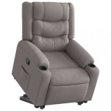 VidaXL Fotoliu rabatabil cu ridicare pe verticală, gri taupe, textil