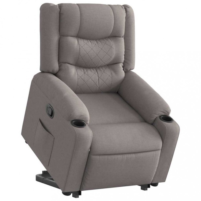 vidaXL Fotoliu rabatabil cu ridicare pe verticală, gri taupe, textil 3310265