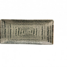 Platou dreptunghiular pentru servire, Ceramica, Gri, 30x15 cm