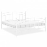 VidaXL Cadru de pat, alb, 140x200 cm, metal
