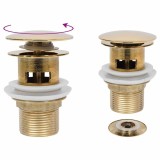 Cumpara ieftin Ventil scurgere push, functie de preaplin, auriu 6,4x6,4x9,1 cm