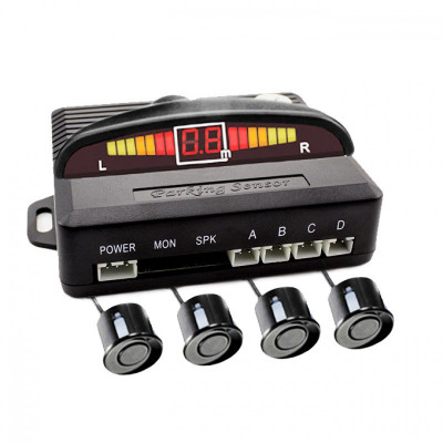 Set senzori parcare wireless Carguard, LED, 4 senzori, unitate centrala, semnal acustic foto