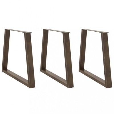 vidaXL Picioare de masă &amp;icirc;n formă de V, 3 buc., oțel natural, 80x(72-73,3) cm 4012591 foto