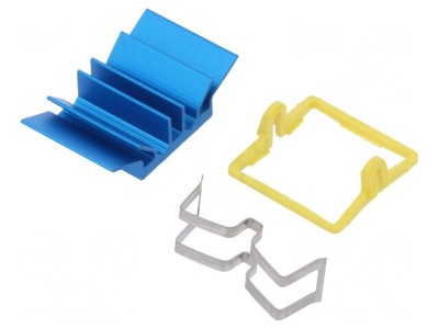 Radiator extrudat cu aripioare BGA albastră 17x17mm foto
