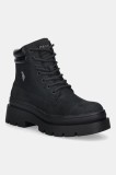 U.S. Polo Assn. botine SHONA001 culoarea negru, cu toc plat, SHONA001W/EHY1