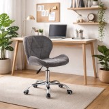 Cumpara ieftin Scaun de birou, Artool, Avola, rotativ, catifea, gri, 46.5x55x86.5 cm