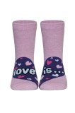 Șosete copii haioase Love is din bumbac, Funny Legs 279, Roz Deschis, 33-35 (22)