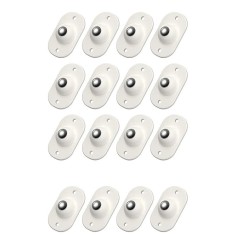 Set 16 roti autoadezive universale, flippy, pentru mutat mobila, rotire 360 de grade, usor de montat, abs, 4.5x2.8x1.4 cm, alb foto