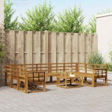 vidaXL Set de canapele de exterior 10 pcs natural Lemn Solid de Acacia 3367027