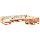 Gossi set canapele gradina cu perne, 10 piese, maro lemn masiv de pin