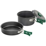 Set Vase Camping Outsunny, Kit 8 Piese Ultraușor, M&acirc;nere Anti-Arsură, Gri | Aosom Romania