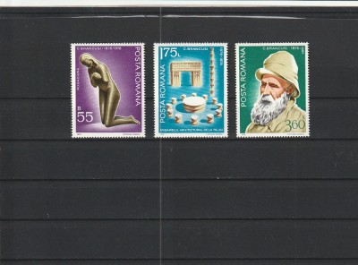 ROMANIA 1976 LP 906 CENTENARUL NASTERII LUI C. BRANCUSI SERIE MNH NESTAMPILATA foto