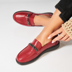 Pantofi dama casual Bordo din Piele Ecologica Ruuka