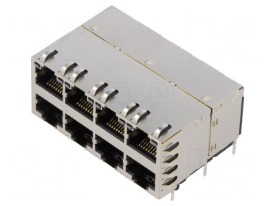 Soclu RJ45 Ecranat cu LED 8p8c THT foto