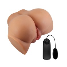 Masturbator Emilia cu Glont Vibrator Vagin, Anus, TPR, Natural, 1.8 kg