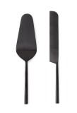 Cumpara ieftin Set 2 tacamuri servire desert otel negru satinat Hestia 6x26h; 2,5x27h