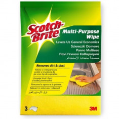 Lavete Uz General Economice SCOTCH BRITE, 20.5x19x3 cm, 3 Buc/Set, Diverse Culori, Lavete Scotch Brite, Lavete Universale Scotch Brite, Lavete pentru