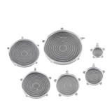 Set 6 Capace din Silicon,6 Marimi, pentru Vase de Gatit si Recipiente de Depozitare Alimente, CBD CORAL BEST DEALS 18 cm 20 cm 20 cm 1 cm Transparent