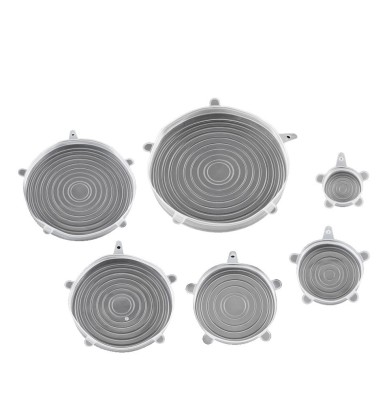 Set 6 Capace din Silicon,6 Marimi, pentru Vase de Gatit si Recipiente de Depozitare Alimente, CBD CORAL BEST DEALS 18 cm 20 cm 20 cm 1 cm Transparent foto