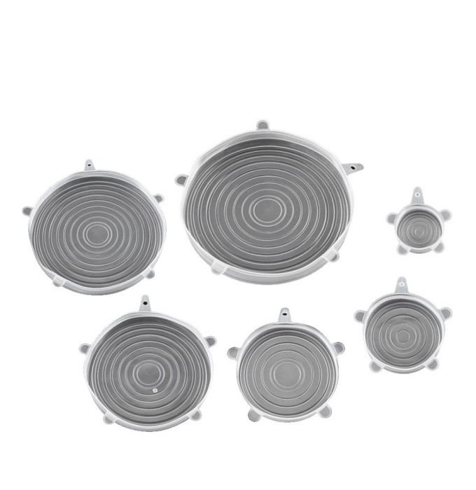 Set 6 Capace din Silicon,6 Marimi, pentru Vase de Gatit si Recipiente de Depozitare Alimente, CBD CORAL BEST DEALS 18 cm 20 cm 20 cm 1 cm Transparent