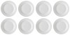 Set farfurii 8 piese pentru Desert, din Portelan, Albe, diametru 15 cm