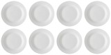 Set farfurii 8 piese pentru Desert, din Portelan, Albe, diametru 15 cm