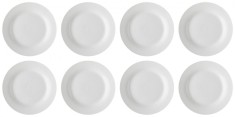 Set farfurii 8 piese pentru Desert, din Portelan, Albe, diametru 15 cm