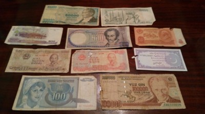 10 bancnote rupte, uzate, cu defecte (cele din imagine) #21 foto