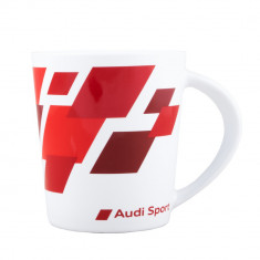 Cana ceramica Audi Sport, 400 ml, Alb/Rosu foto