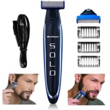 Aparat de ras electric Micro Touch, SOLO, fara fir, 3 piepteni distantieri, negru albastru