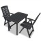 Set mobilier bistro, 3 piese, antracit, plastic