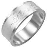 Inel din oțel inoxidabil - ornament lucios - Marime inel: 65