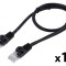 Patch cord U/UTP 6 litat CCA PVC negru 0,5m 26AWG