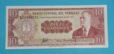 Paraguay 10 Guaranies 1963 &amp;#039;Garay&amp;#039; UNC serie: A36984232 foto