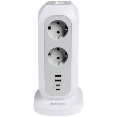 Prelungitor Verbatim Tip Turn EUPT-01, 11 Prize, 2 x USB-C si USB-A, Alb foto