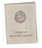 Certificat de muncitor calificat RPR 1963, mecanic agricol