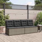 vidaXL Bancă de grădină cu pernă Gri Rattan poli 3394469