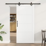 Ușă Glisantă vidaXL cu Set de Accesorii Alb 93x202 cm Lemn Solid din Pin